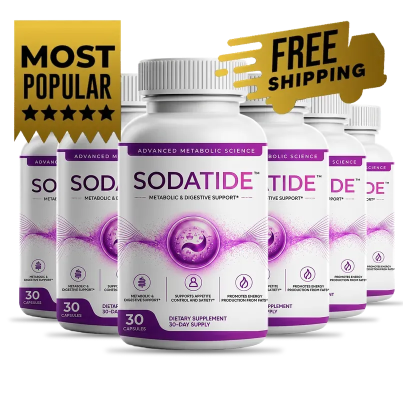 Six Sodatide bottles with most popular and free shipping tags