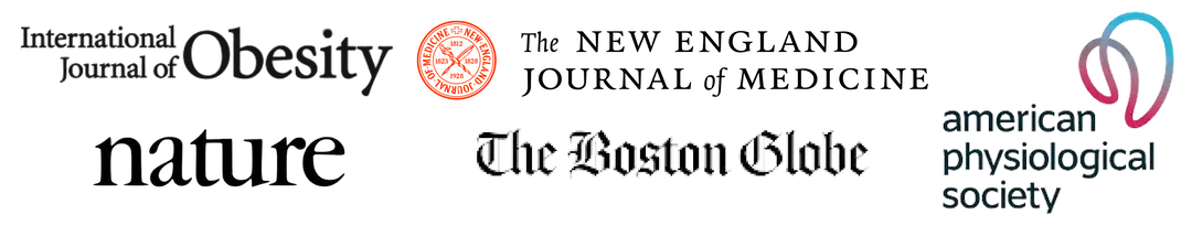 Journal names: International Journal of Obesity, The New England Journal of Medicine, Nature, The Boston Globe, American Physiological Society